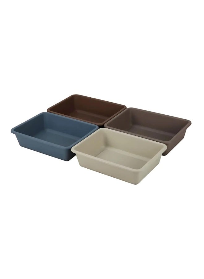 Pet Mode Plastic Cat Litter Tray – Large, Assorted Colors (46.5 × 38 × 13cm), Pack of 1